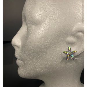 Resin and rhinestone post earrings
